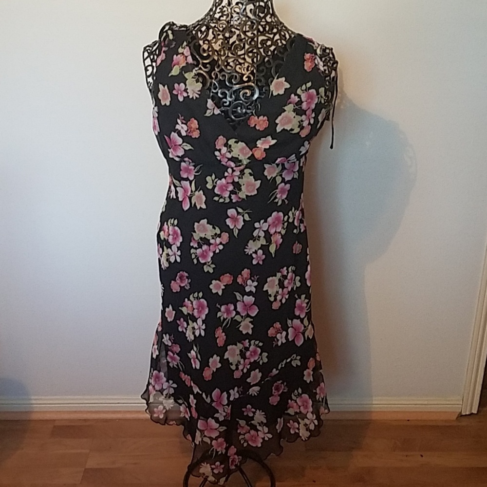 Black floral dress